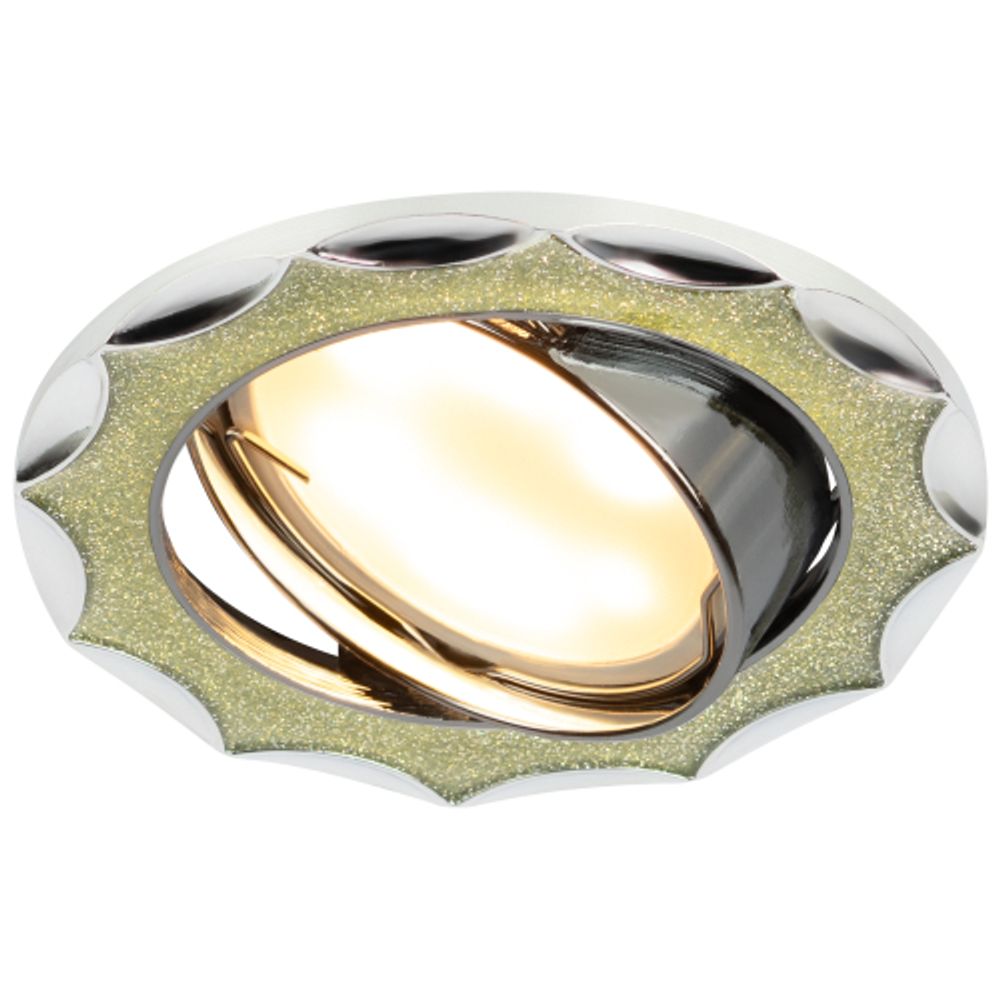 Светильник встраиваемый декоративный ЭРА DK17 CH/SH SL под лампу MR16 GU5.3 серебряный блеск/хром