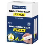 Текстовыделитель ПАСТЕЛЬНЫЙ ЖЕЛТЫЙ CENTROPEN "Style", линия 1-4,6 мм, 6252, 4 6252 0127