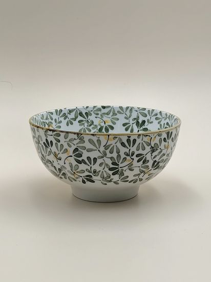 Тарелка для супа 15х7,8 см. "Япония" зеленый декор