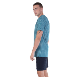 Мужская пижама V-neck синяя с шортами Bugatti 56025/4008 615