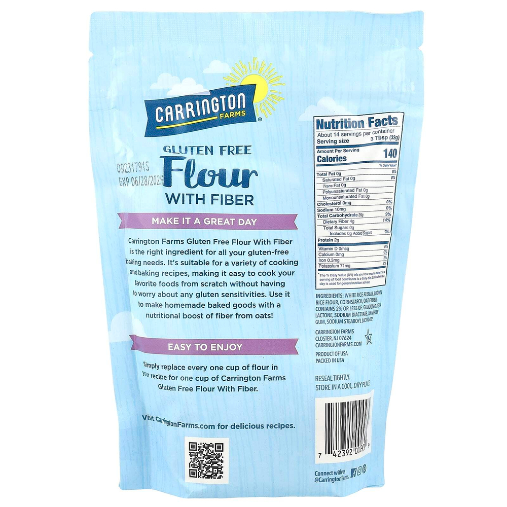 Carrington Farms, Мука без глютена с клетчаткой, 453 г (16 унций)