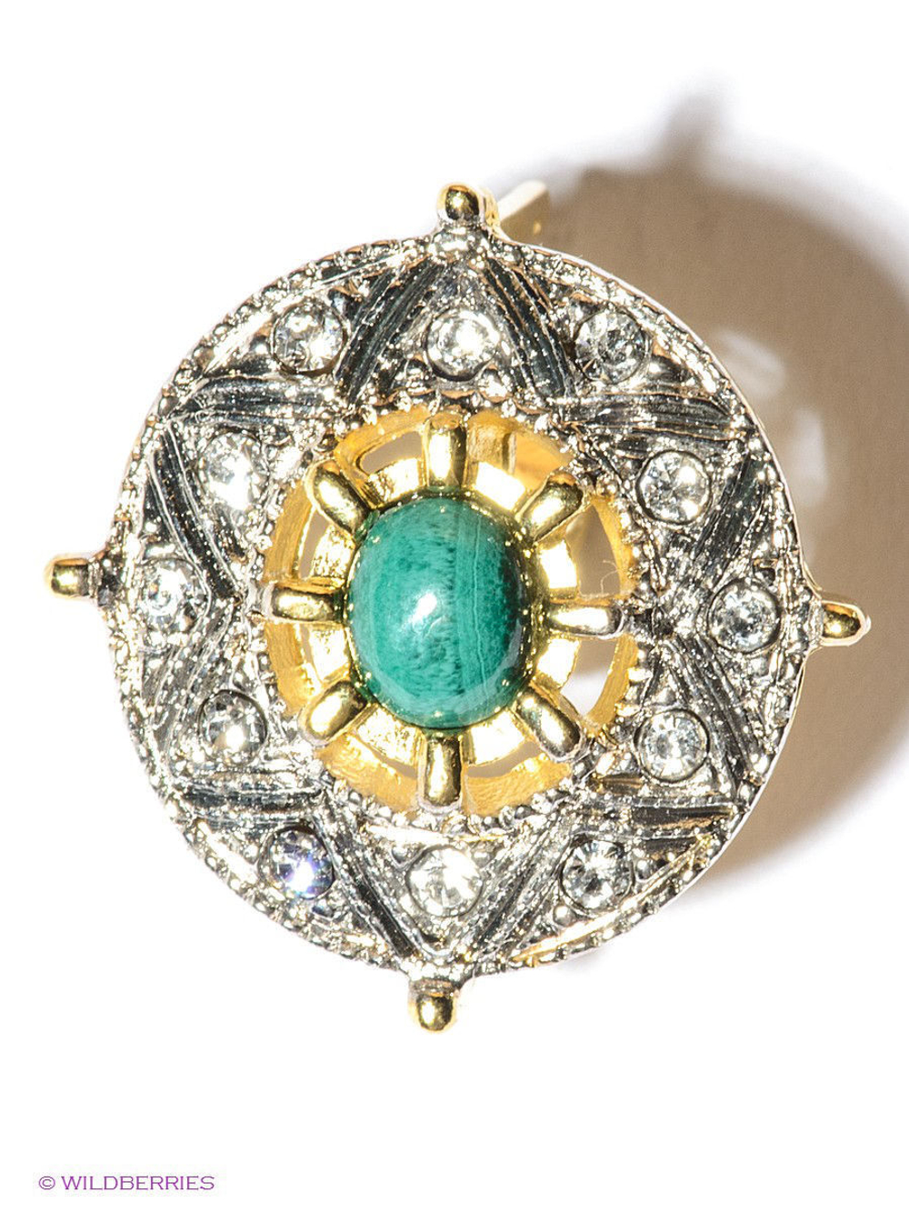 "Иикту" серьги в золотом покрытии из коллекции "Самоцветы" от Jenavi с английским замком