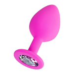 Розовая анальная втулка 8см с прозрачным кристаллом ToyFa ToDo Brilliant 357035