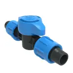 Кран проходной для капельной ленты, плоская ручка, GP