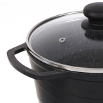 Кастрюля алюминий, антиприг, 3 л, крышка стекло, Каменная, кругл, Нева Металл, Гранит, L186630i, инд