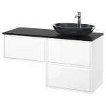 Тумба для ванной - ÄNGSJÖN / OXMYREN  /АNGSJОN/ IKEA/ ЭНГСЬЕН / ОКСМИРЕН ИКЕА,  122х77 см , черный/белый