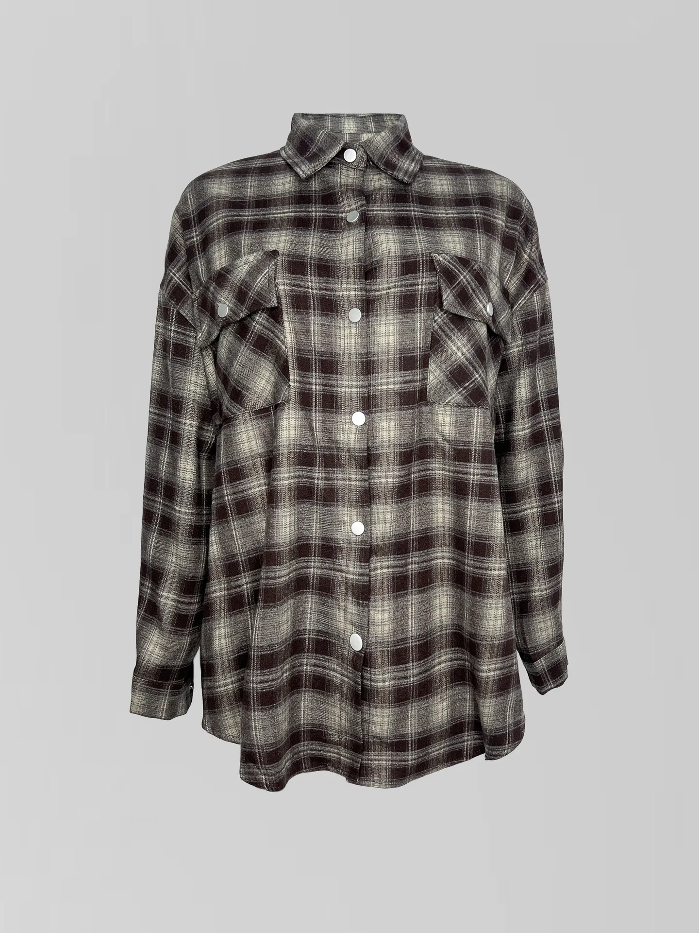 Рубашка Lan Lan 8320 удлиненная в клетку с надписью на спине