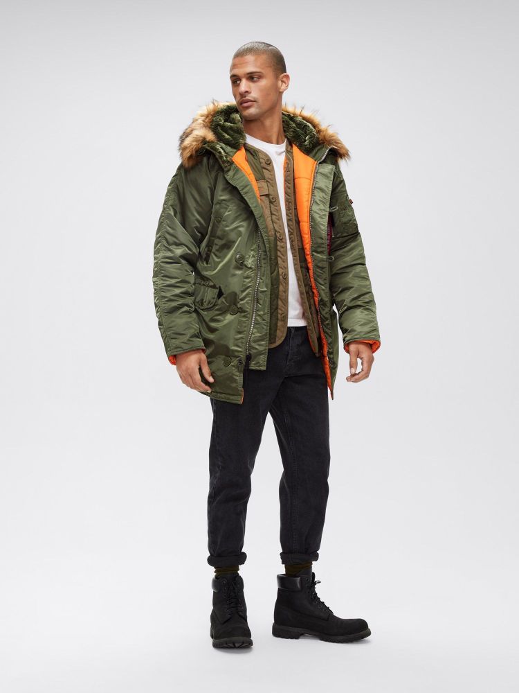 Аляска Alpha Industries N-3B Slim Fit Gen 2 (Sage Green/Orange)