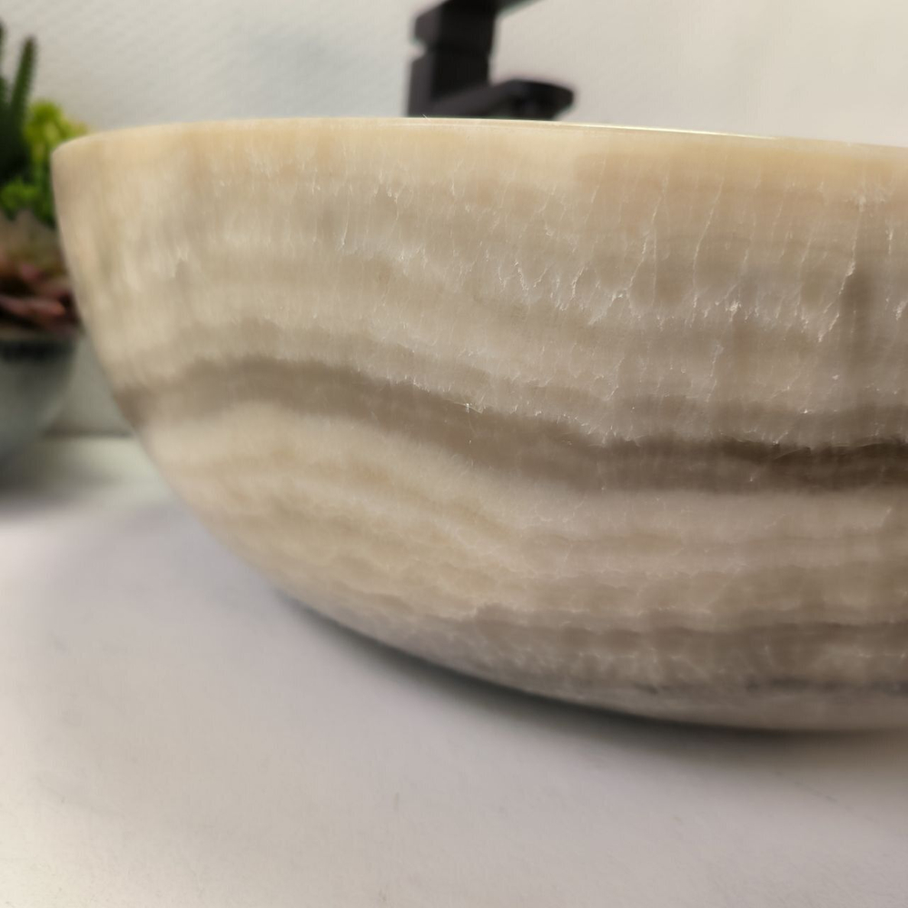 Каменная раковина из оникса Bowl Grey Medium TinLip BO-02975 (45*45*15) 43