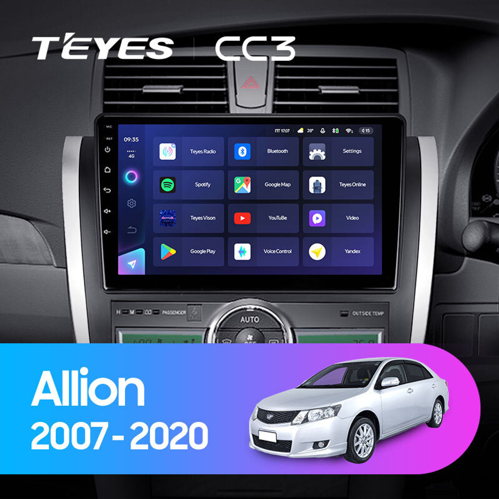 Teyes CC3 9" для Toyota Allion 2007-2020 (прав)