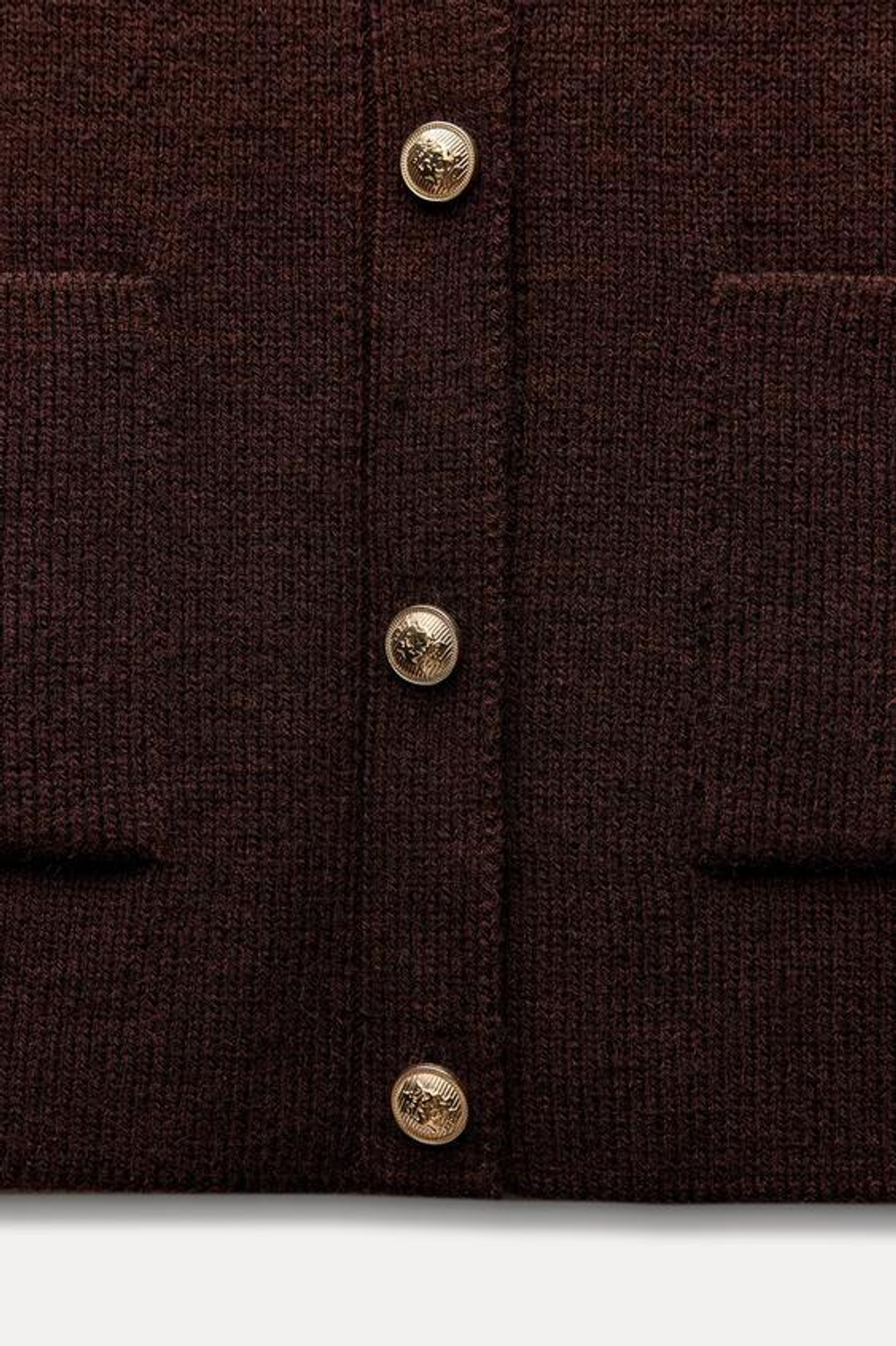 ZARA ОДНОТОННЫЙ ТРИКОТАЖНЫЙ ТОП БЕЗ РУКАВОВ, КОРИЧНЕВЫЙ