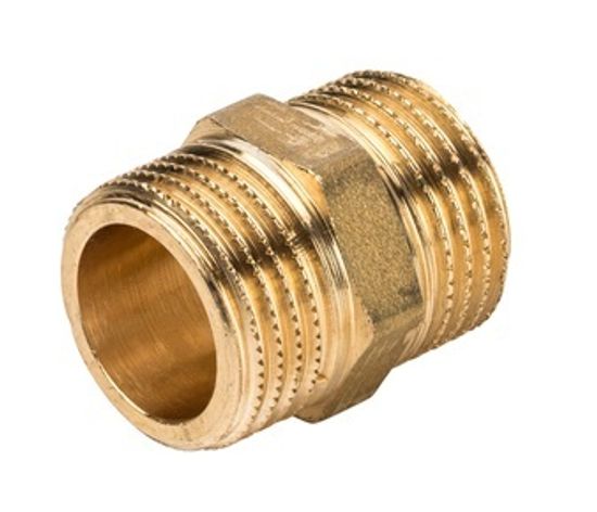 Нипель Stout 1" НР/НР с наружной резьбой латунный SFT-0003-000011