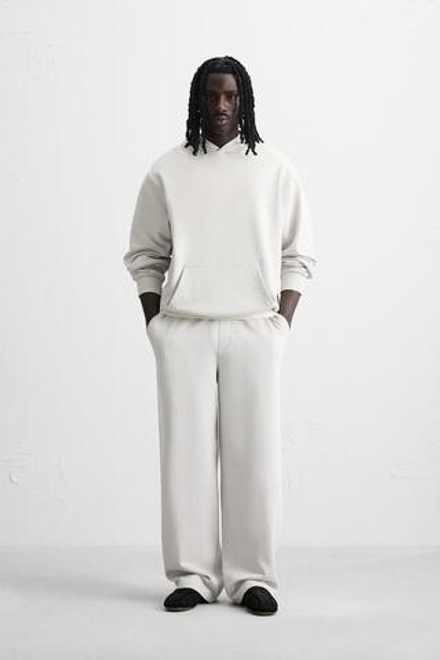 ZARA ДЖОГГЕРЫ WIDE-FIT, ЖЕМЧУЖНО-СЕРЫЙ