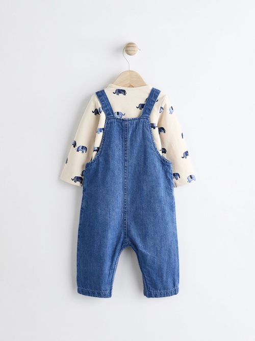 Боди и джинсовый комбинезон в комплекте для малышей Next Q96-670, Синий