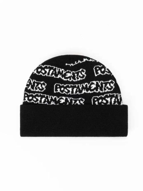 Шапка Postaments Wordz черная/белая
