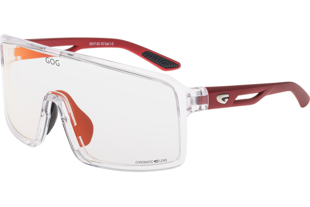 Спортивные очки GOG Ragnarok / Cristal Clear-Matt Metallic Red / Photochromic Red Lens