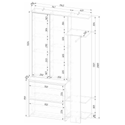 Прихожая Россо ПР-05, Ясень белый
