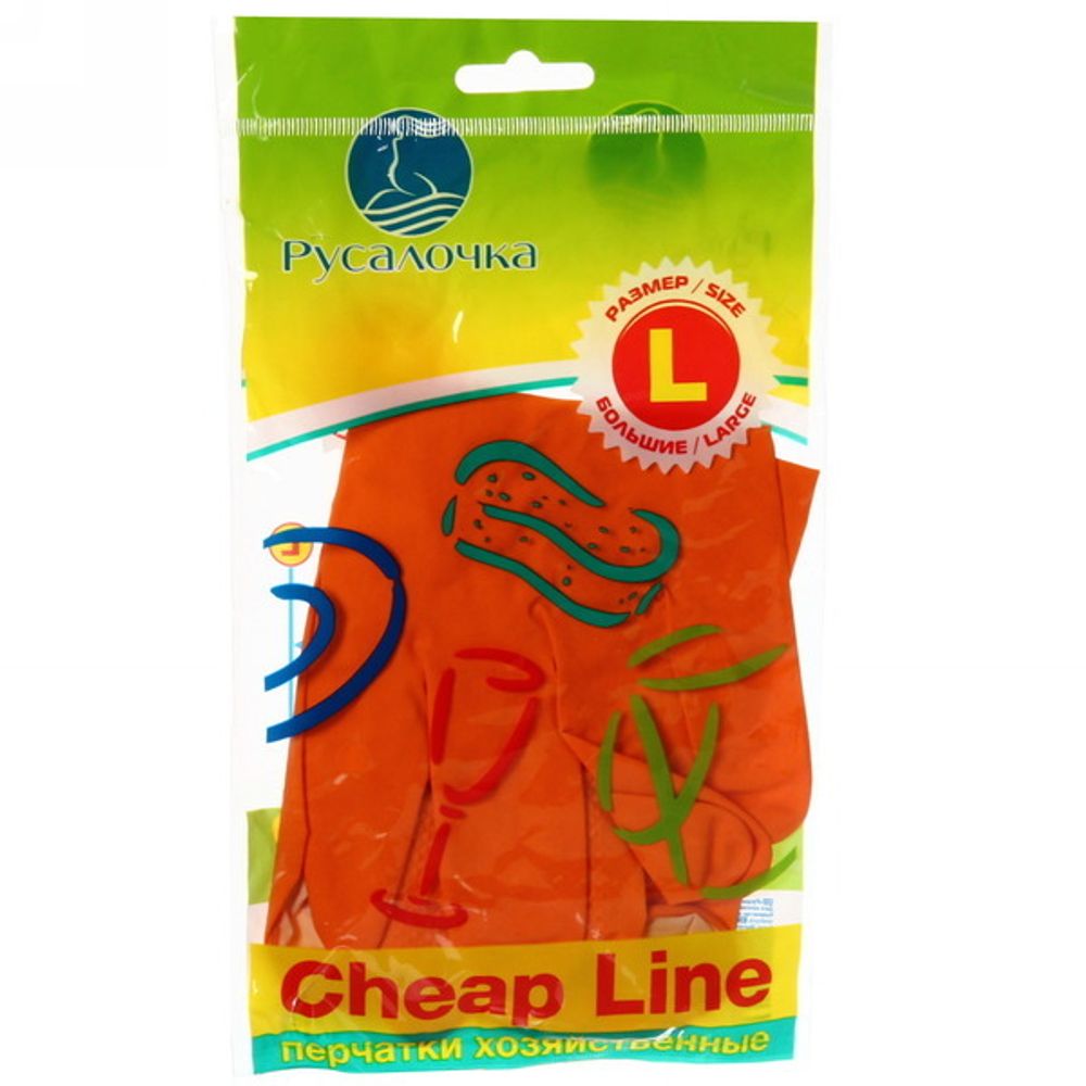 Перчатки резиновые Русалочка cheap line L