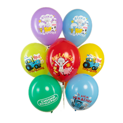 Купить латексные шарики с гелием на день рождения с синим трактором недорого