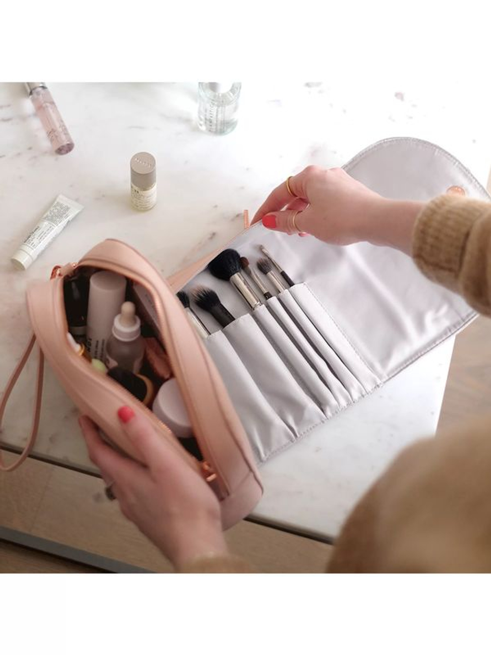Дорожная косметичка Stackers Wrap Over Make Up (Blush Pink)
