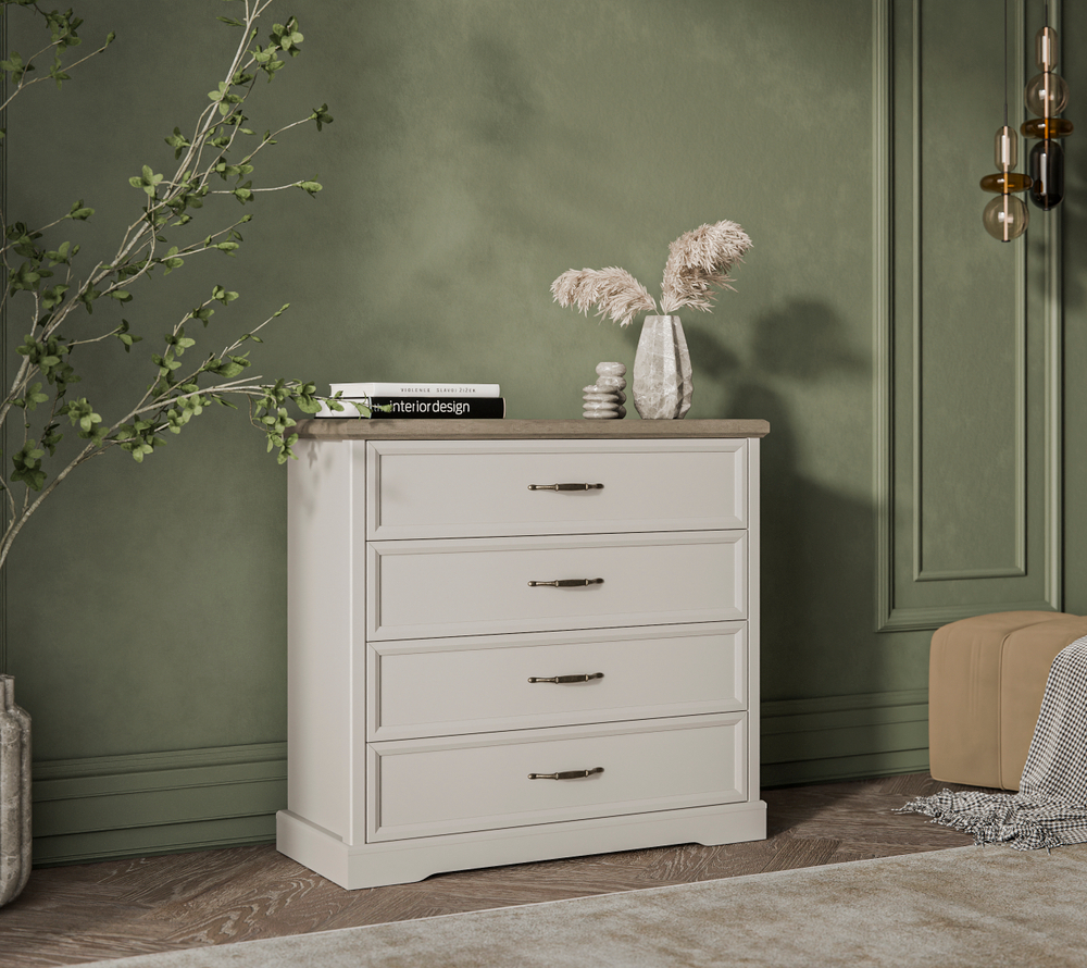 TOSCANA NEW, Комод 4S. Цвет ПЕРСИДСКИЙ ЖЕМЧУГ/КАНЬОН