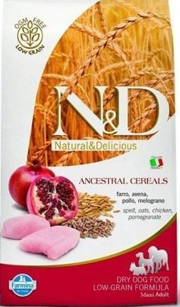 Корм N&amp;D Low Grain DOG CHICKEN&amp;POMEGRANTE Adult MAXI 2,5 kg