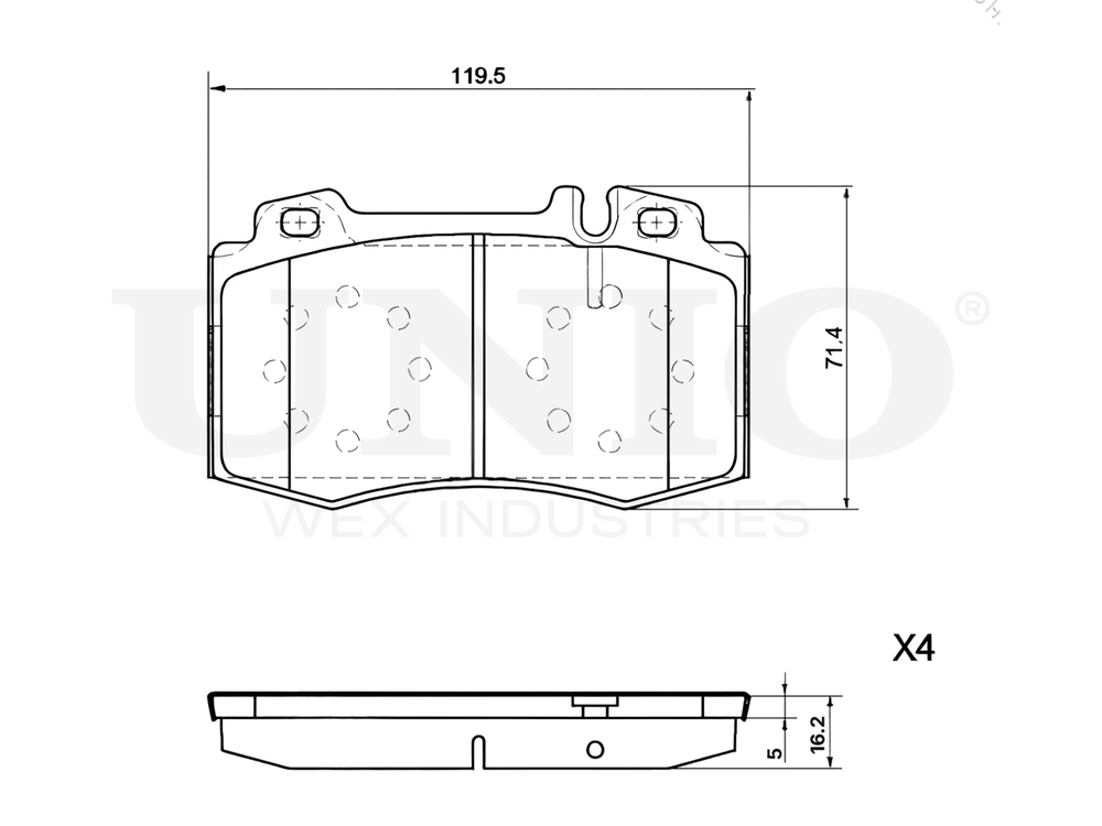 Колодки тормозные диск. передние UNIO BRP-20050