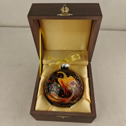 Шар новогодний с круговой росписью "Жар-птица" в футляре