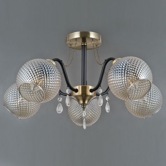 Люстра потолочная ILLUMICO E14 IL0432-5CSQ-29 AB BK