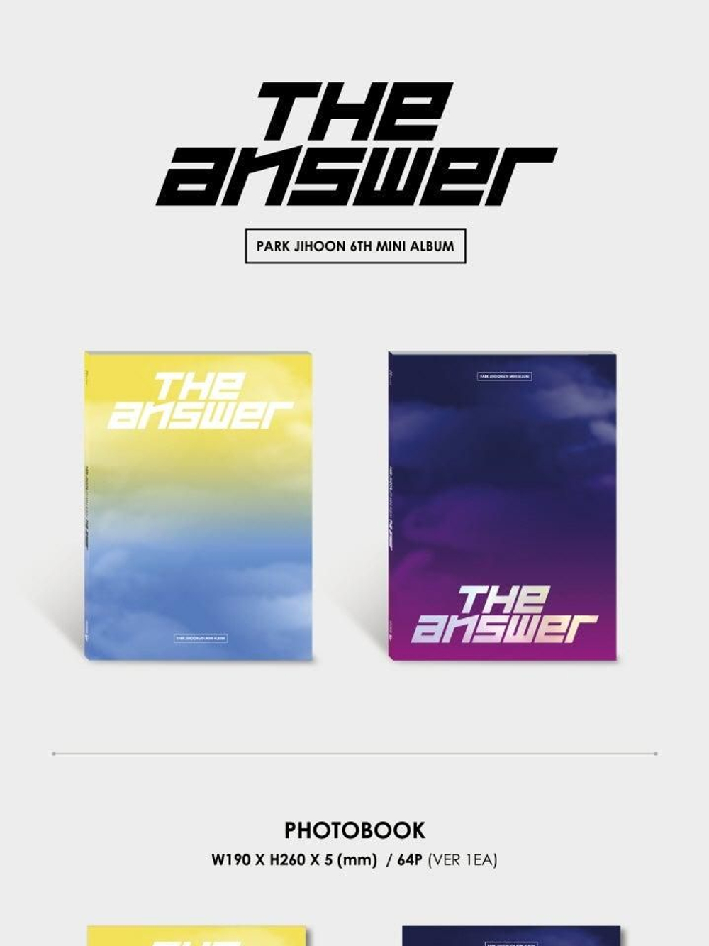 Альбом PARK JI HOON - THE ANSWER 6th Mini Album RANDOM Version
