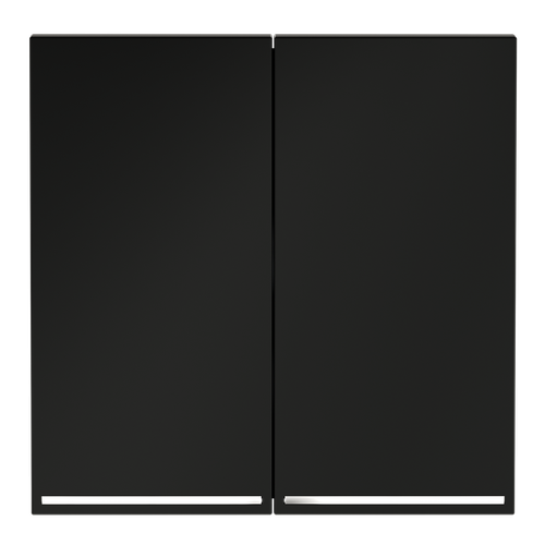 Клавиши для выключателя/переключателя двухклавишного с подсветкой, S70 (черный матовый)