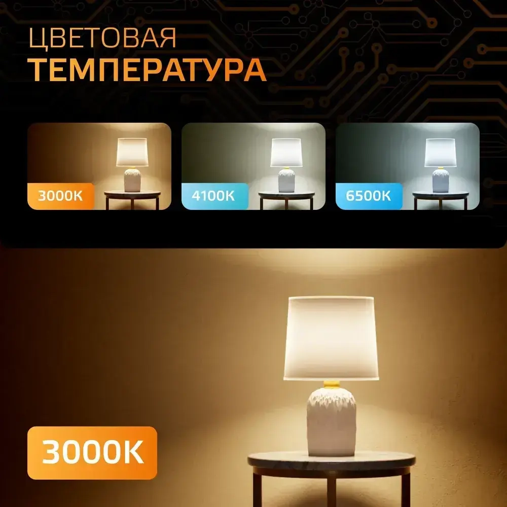 Лампочка светодиодная Е27 Шар G125 22W теплый свет 3000К Gauss Black