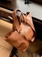 Женская сумка-шоппер из натуральной кожи цвета whisky