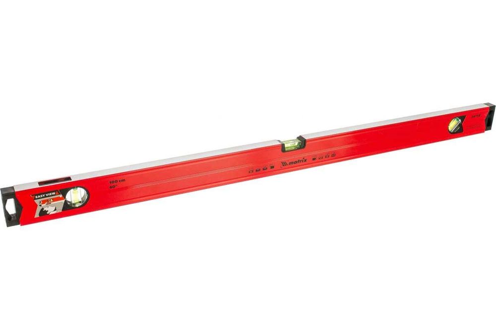 34710 Уровень алюминиевый магнитный, 1000мм, фрезерованный, 3 глазка (1 зеркальный), усиленный/ Matrix