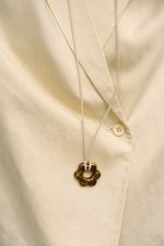 Подвес Цветок maxi на шнурке, коричневый, керамика