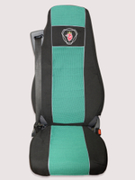 Чехлы SCANIA: 6 серия 2 высоких сиденья (полиэфир, черный, зеленая вставка)