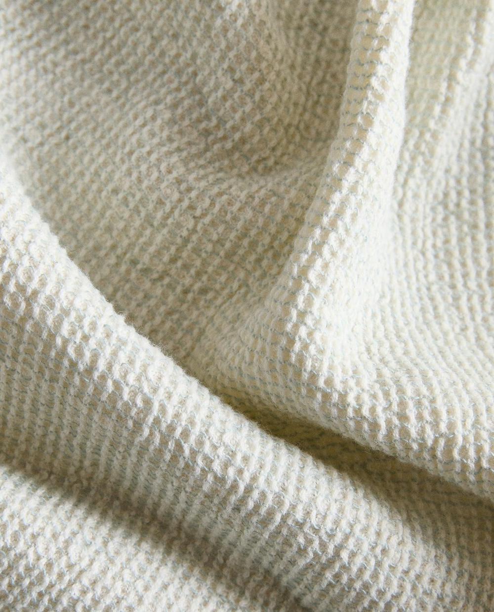 Zara Home - Банное полотенце с тонкой вафельной текстурой, зеленый, 30х50 см