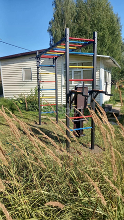 Монтаж уличной шведской стенки Sv Sport Рукоход (4 вертикальных столба)