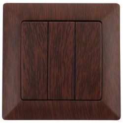 4-106-10 Intro Выключатель тройной, 10А-250В, СУ, Solo, венге