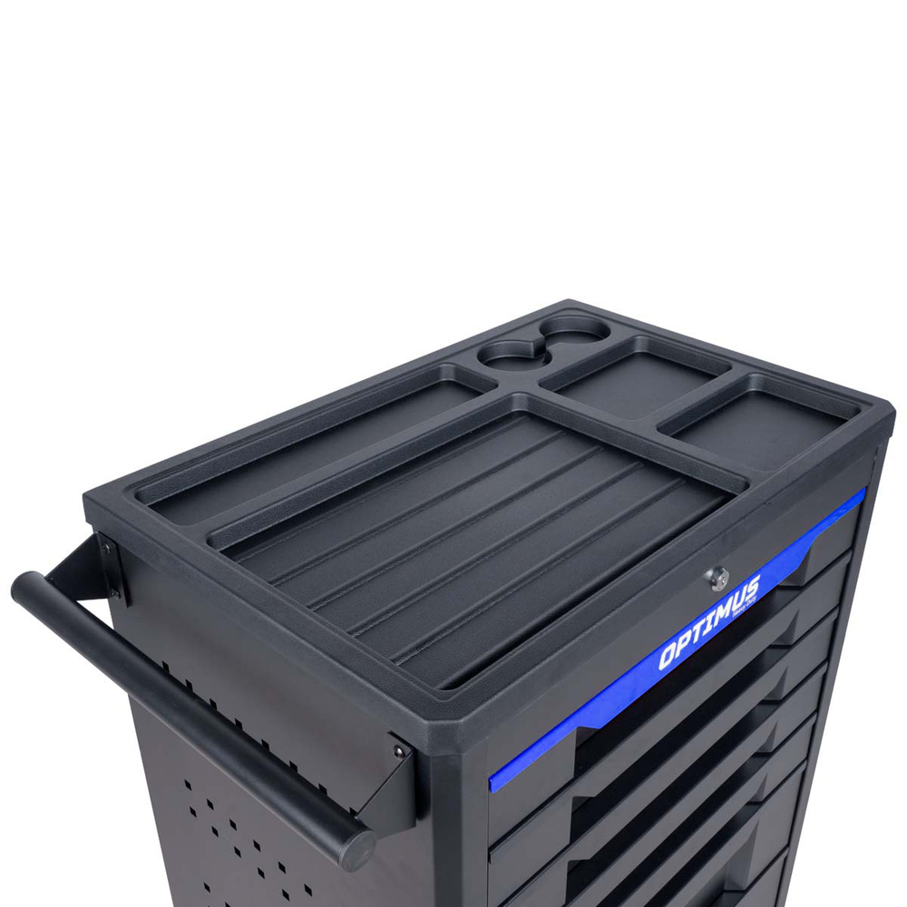 OPT-717P Тележка инструментальная, 7 полок с набором инструментов, пластиковая столешница