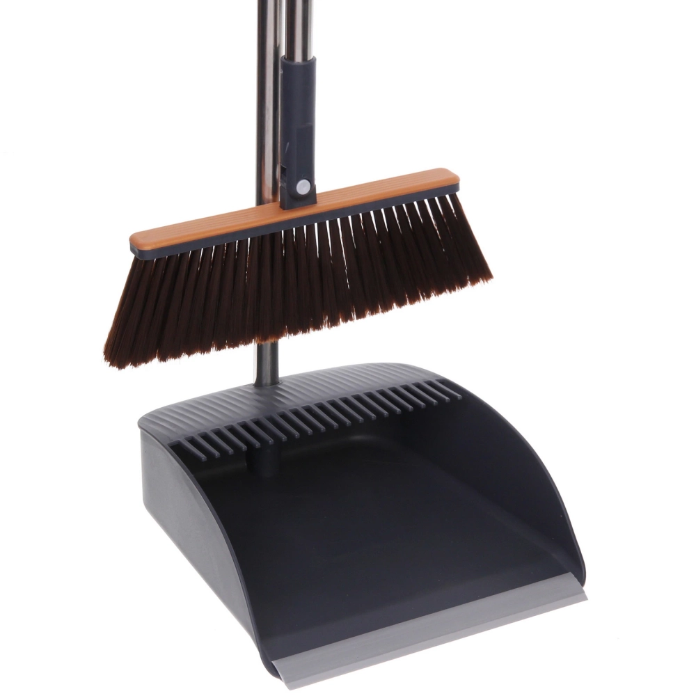 Набор для уборки, щетка для пола с совком «Disco» серый 1103