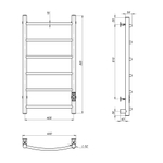 Полотенцесушитель электрический ЛЦ 80х40 6 перекл ДУГА унив  (скрыт подкл, таймер,263 Вт) ТРУГОР