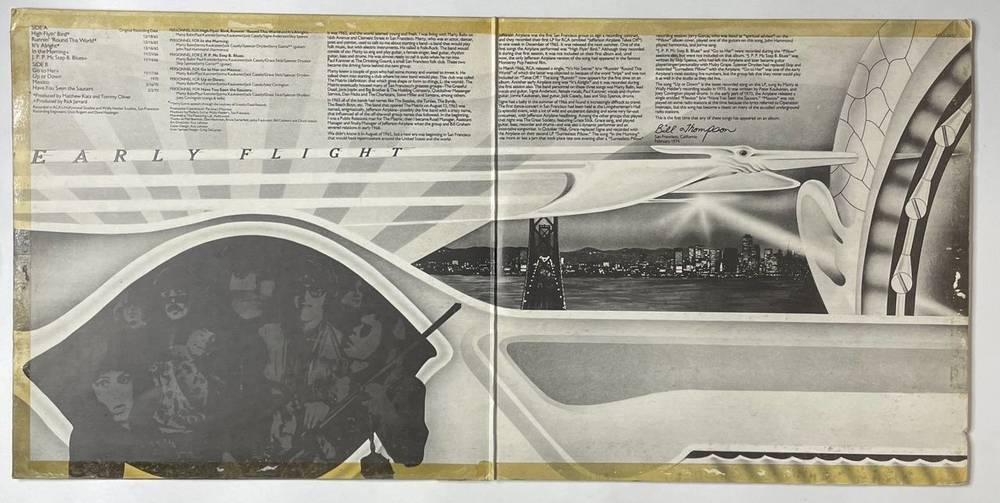 Винтажная виниловая пластинка LP Jefferson Airplane Early Flight (UK 1974)