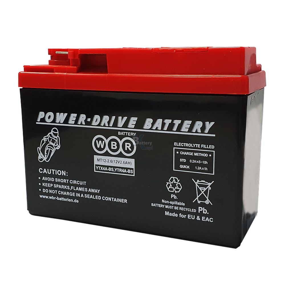 Аккумулятор WBR SMT / WBR MT 12-2.6 (YTX4A-BS, YTR4A-BS)
