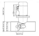 Подруливающее устройство под тоннель диаметром 110 мм, с кабелем и джойстиком, мощность 1,3 кВт, упор 25 кгс, с тоннелем в комплекте (10269055)