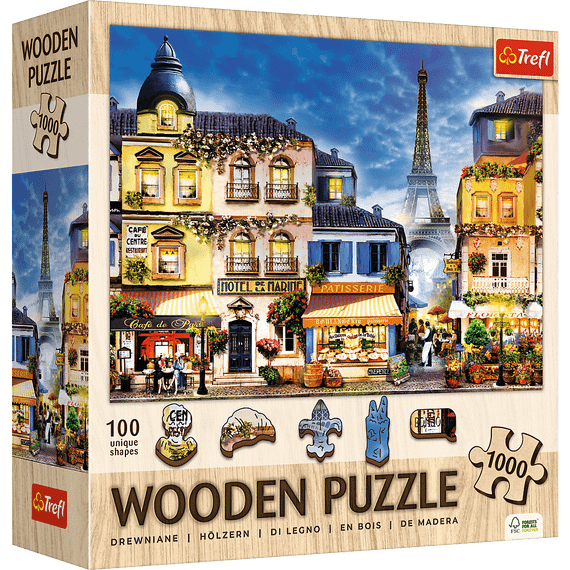 Pazl / Пазлы / Puzzles - "1000 Wooden Puzzles" - French Alley