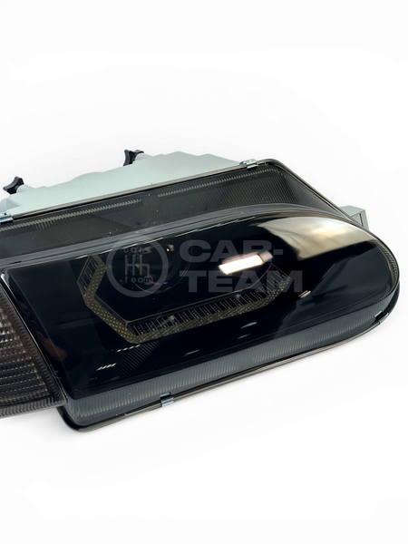 Фары ВАЗ 2113, 2114, 2115 передние в стиле AUDI White Crystal с Bi LED модулями, тонированные поворотники