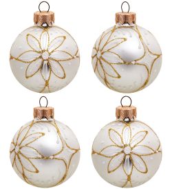 Элита НФШ-1383 Набор ел.украшений Шар 4шт «Рождественская звезда» 60 мм