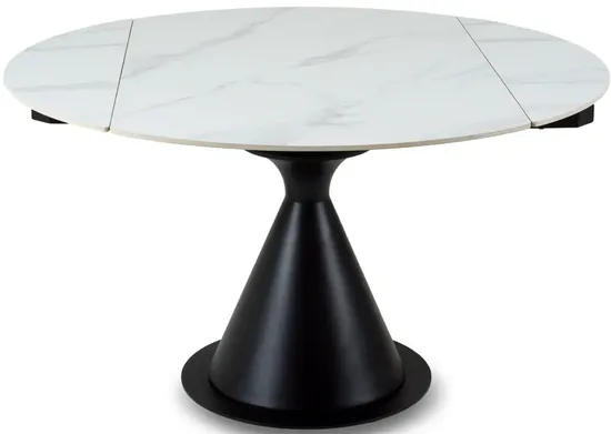 Раскладной обеденный стол Pion белая керамика 80-130