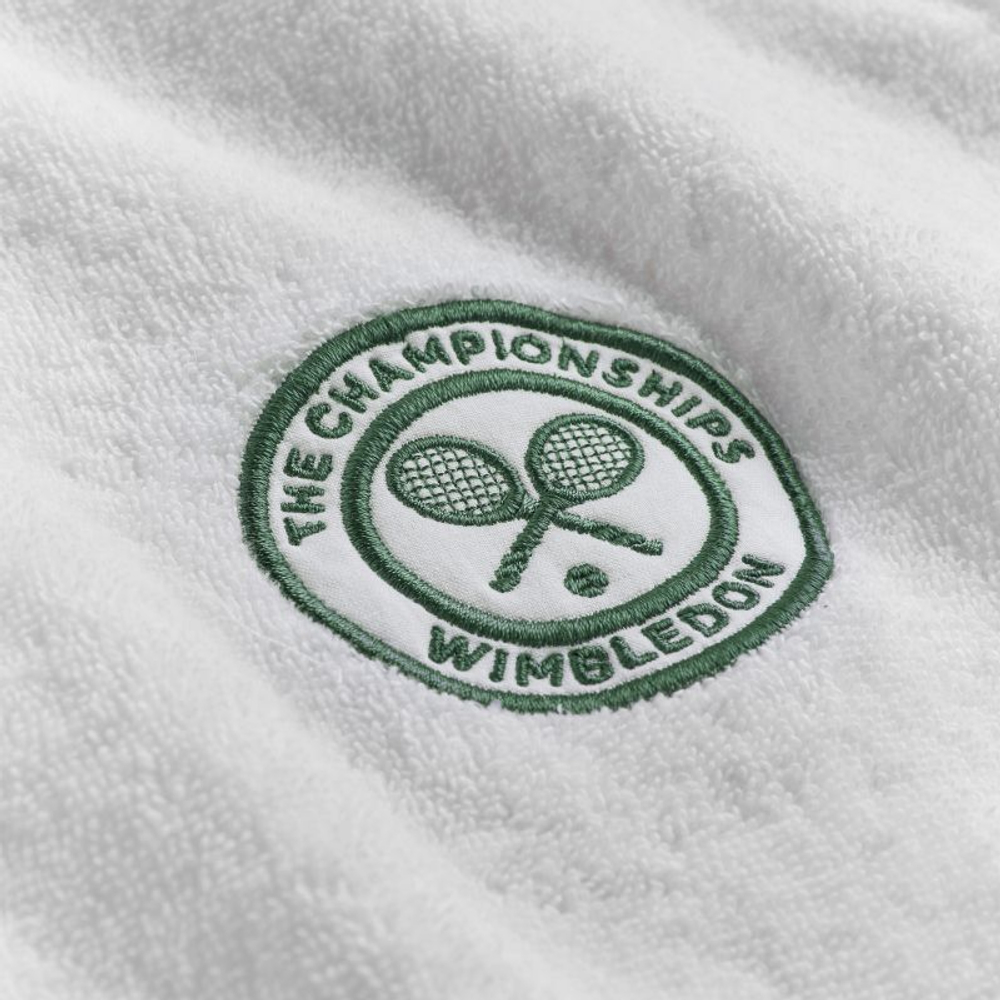 Теннисное полотенце Wimbledon Cotton Terry Baseline Robe - white/green